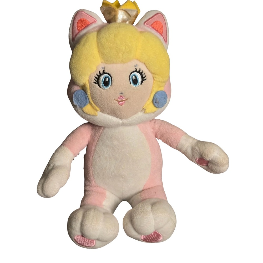 Nintendo Super Mario 3D World Cat Peach Plush Pink Stuffed Toy 10 inch